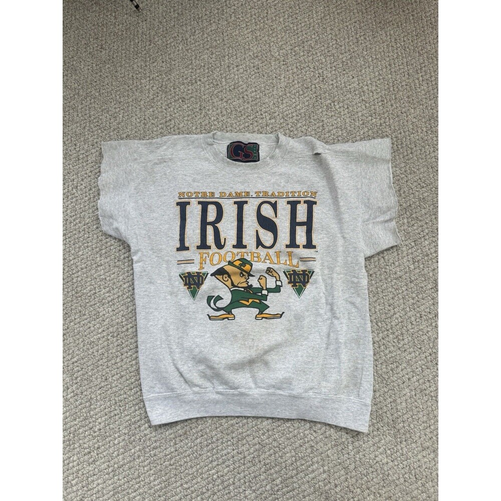 Vintage Notre Dame Fighting Irish Cutoff Sweatshirt Large Made In USA